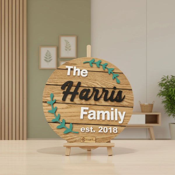 Home Sweet Home Display: Personalized Family Established Frame