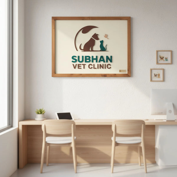 Customised Wooden Business Name & Logo Frame
