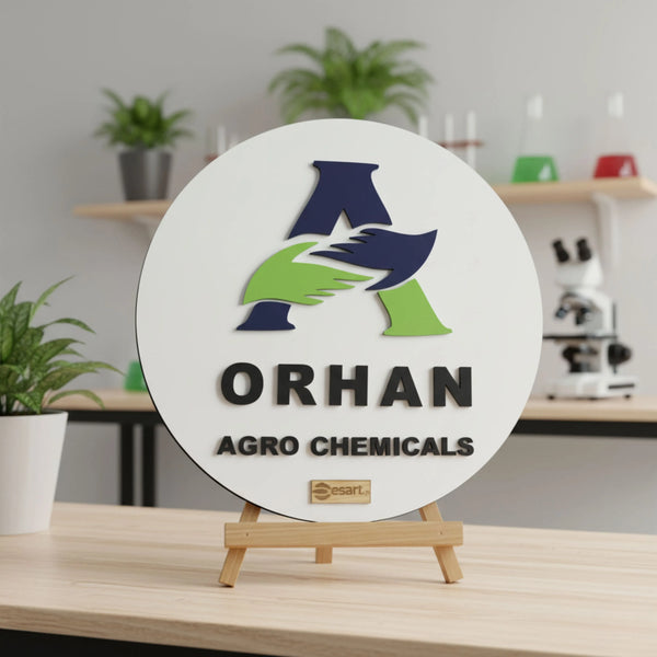Modern Office Logo Display: ORHAN Custom 3D Plaque